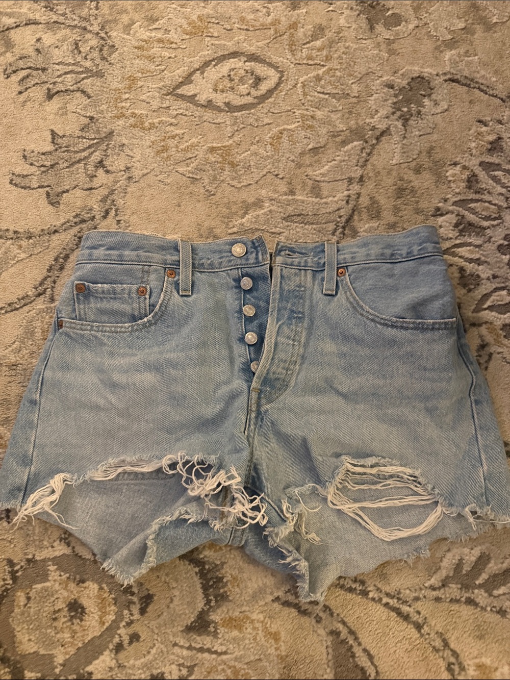 Levi's 501 high rise button fly Jean shorts